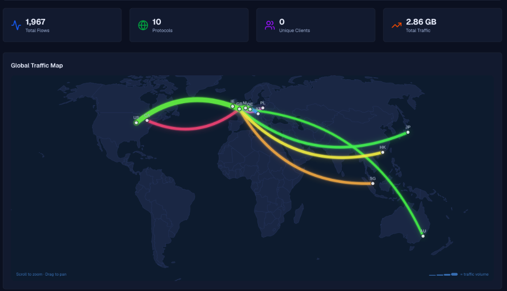 Signal Vault World Traffic Map Screenshot